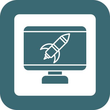 Web Kullanımı için Canlı Yayın Simgesi, Vektör İllüstrasyonu