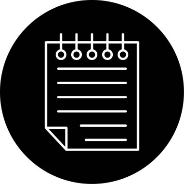 Web Kullanımı için Not Simgesi, Vektör İllüstrasyonu