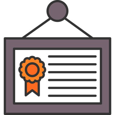 Web Kullanımı için Diploma Simgesi, Vektör İllüstrasyonu