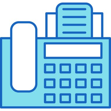 Web kullanımı için Telefon Faks Simgesi, Vektör İllüstrasyonu