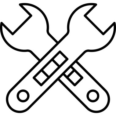 Cross Wrench.svg Simgesi, Web Kullanımı için Vektör İllüstrasyonu