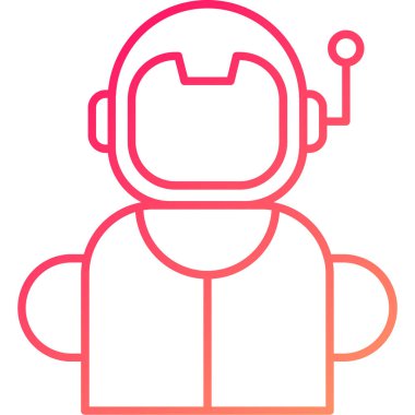 Astronot Simgesi, Web Kullanımı için Vektör İllüstrasyonu