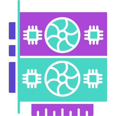 Web Kullanımı için Grafik Kart Simgesi, Vektör İllüstrasyonu