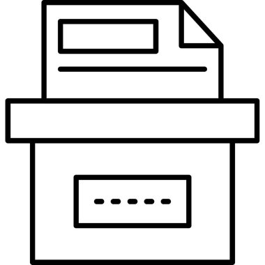 Web Kullanımı için Depolama Kutusu Simgesi, Vektör İllüstrasyonu