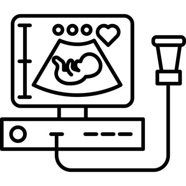 Ultrasound.svg Simgesi, Web Kullanımı için Vektör İllüstrasyonu