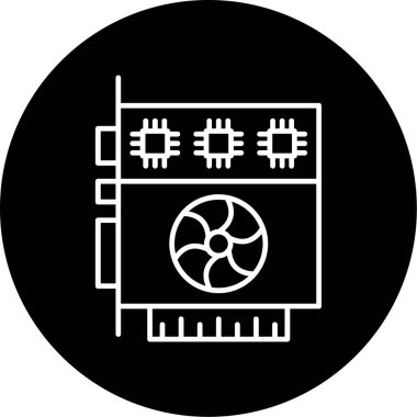 Web Kullanımı için Grafik Kart Simgesi, Vektör İllüstrasyonu