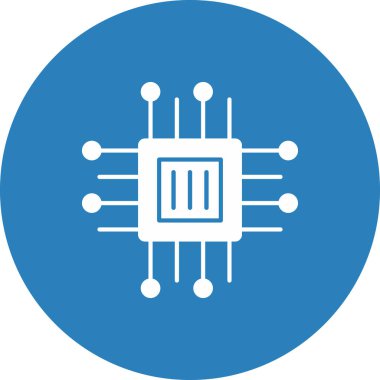 Web Kullanımı için İşlemci Simgesi, Vektör İllüstrasyonu