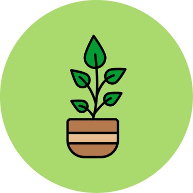 Web Kullanımı için Bitki Simgesi, Vektör İllüstrasyonu