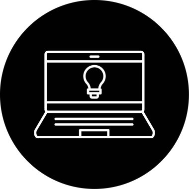 Web Kullanımı için dizüstü bilgisayar simgesi, Vektör İllüstrasyonu