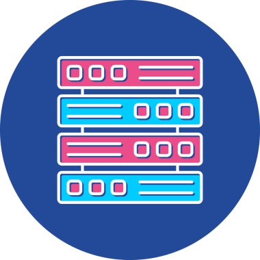 Web Kullanımı için Sunucu Simgesi, Vektör İllüstrasyonu