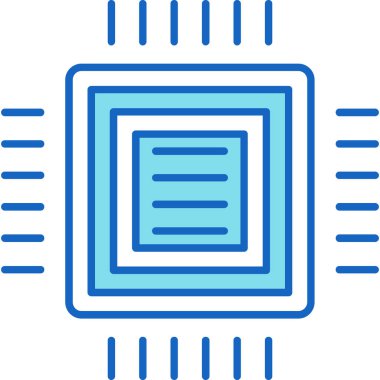 Web Kullanımı için İşlemci Simgesi, Vektör İllüstrasyonu