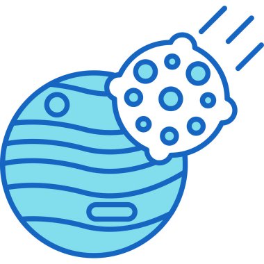 Web Kullanımı için Asteroid Simgesi, Vektör İllüstrasyonu