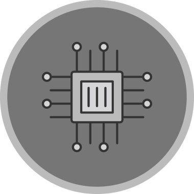 Web Kullanımı için İşlemci Simgesi, Vektör İllüstrasyonu