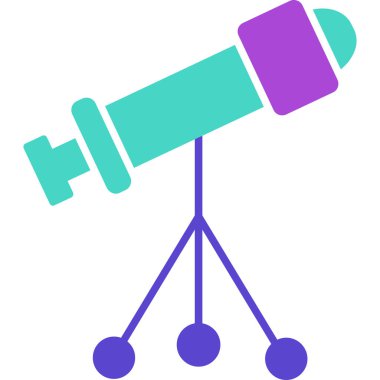 Web Kullanımı için Teleskop Simgesi, Vektör İllüstrasyonu