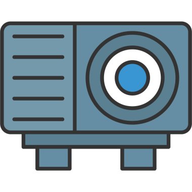 Web Kullanımı için Projektör Simgesi, Vektör İllüstrasyonu