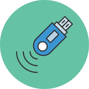 Web Kullanımı için USB Simgesi, Vektör İllüstrasyonu