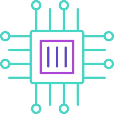 Web Kullanımı için İşlemci Simgesi, Vektör İllüstrasyonu