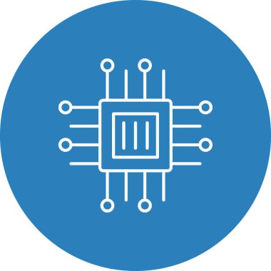 Web Kullanımı için İşlemci Simgesi, Vektör İllüstrasyonu