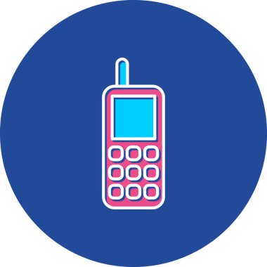 Web Kullanımı için Eski Cep Telefonu Simgesi, Vektör İllüstrasyonu