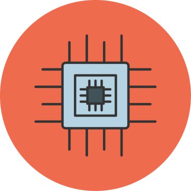 Çip Simgesi, Web Kullanımı için Vektör İllüstrasyonu