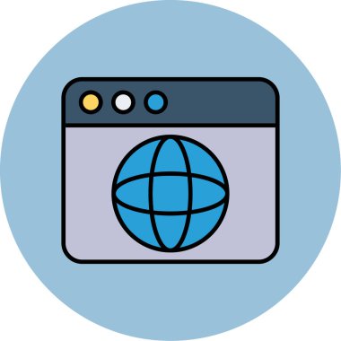 Web Tarayıcı Simgesi, Web Kullanımı için Vektör İllüstrasyonu