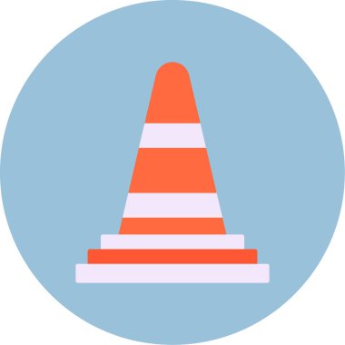 Web Kullanımı için Trafik Konisi Simgesi, Vektör İllüstrasyonu