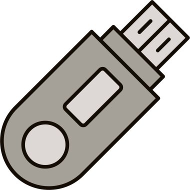 Web kullanımı için Flash Disk Simgesi, Vektör İllüstrasyonu