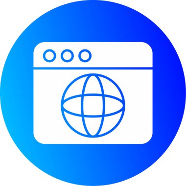 Web Tarayıcı Simgesi, Web Kullanımı için Vektör İllüstrasyonu