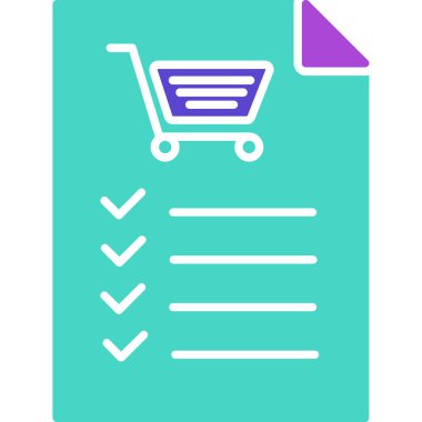 Web Kullanımı için İstek Listesi Simgesi, Vektör İllüstrasyonu