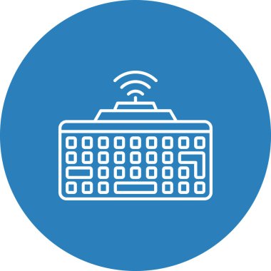 Web Kullanımı için Kablosuz Klavye Simgesi, Vektör İllüstrasyonu