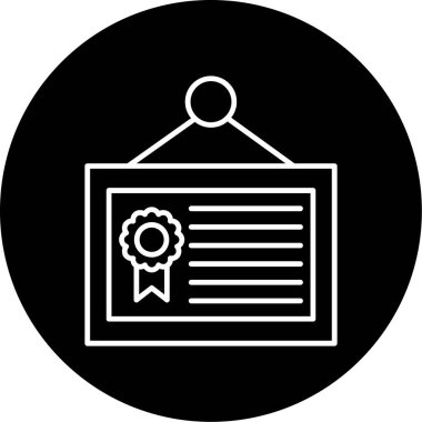 Web Kullanımı için Diploma Simgesi, Vektör İllüstrasyonu