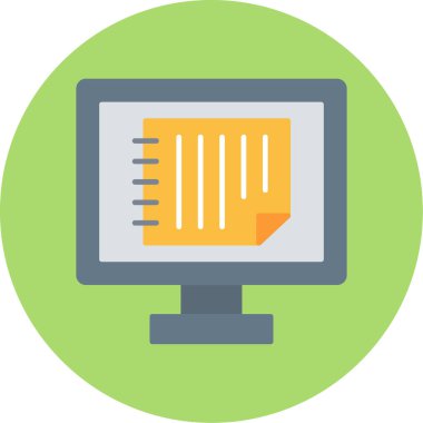 Web Kullanımı için Çevrimiçi Notlar Simgesi, Vektör İllüstrasyonu