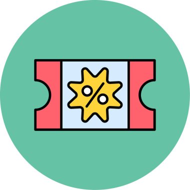 Web Kullanımı için Kupon Simgesi, Vektör İllüstrasyonu