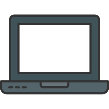 Web Kullanımı için dizüstü bilgisayar simgesi, Vektör İllüstrasyonu