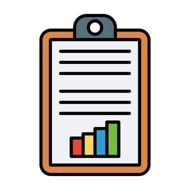 Web Kullanımı için Rapor Simgesi ve Vektör İllüstrasyonu