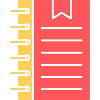 Web Kullanımı için Not Defteri Simgesi, Vektör İllüstrasyonu