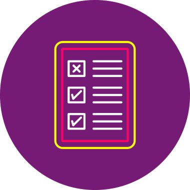 Web Kullanımı için Kontrol Listesi Simgesi, Vektör İllüstrasyonu