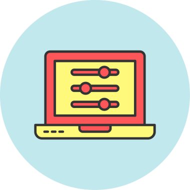 Web Kullanımı için Ayarlar Simgesi, Vektör İllüstrasyonu