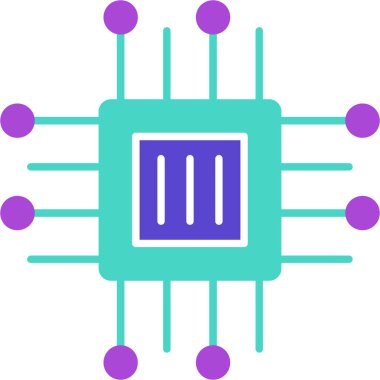Web Kullanımı için İşlemci Simgesi, Vektör İllüstrasyonu