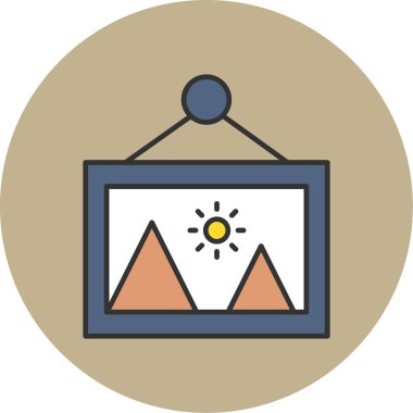 Web Kullanımı için Resim Simgesi, Vektör İllüstrasyonu