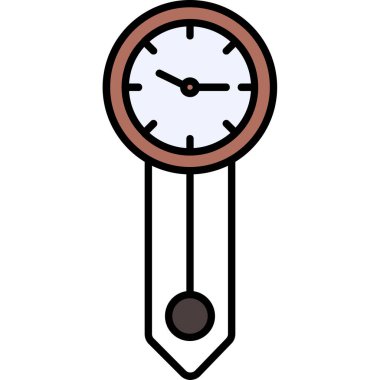 Web Kullanımı için Duvar Saati Simgesi, Vektör İllüstrasyonu