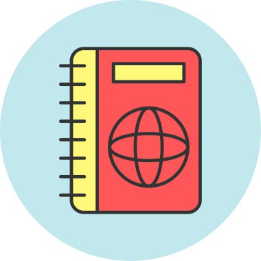 Web Kullanımı için Kitap Simgesi, Vektör İllüstrasyonu