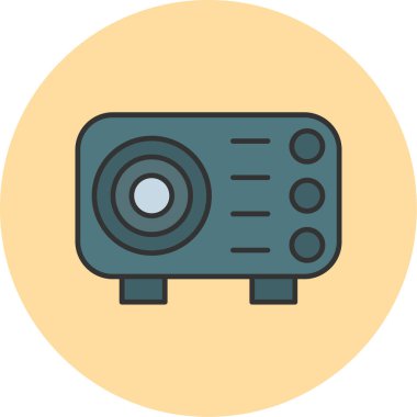 Web Kullanımı için Projektör Simgesi, Vektör İllüstrasyonu