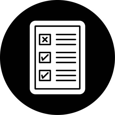 Web Kullanımı için Kontrol Listesi Simgesi, Vektör İllüstrasyonu