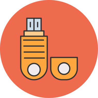 Web Kullanımı için Pendrive Simgesi, Vektör İllüstrasyonu