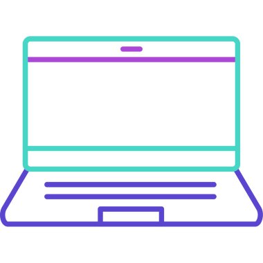 Web Kullanımı için dizüstü bilgisayar simgesi, Vektör İllüstrasyonu