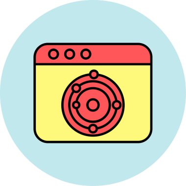 Astrofizik Simgesi, Web Kullanımı için Vektör İllüstrasyonu