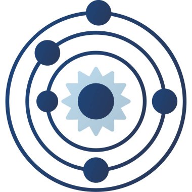 Web kullanımı için Güneş Sistemi Simgesi, Vektör İllüstrasyonu