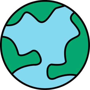 Web Kullanımı için Dünya Simgesi, Vektör İllüstrasyonu