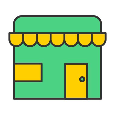Web Kullanımı için Dükkan Simgesi, Vektör İllüstrasyonu